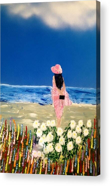 Ocean Acrylic Print featuring the painting Ocean Breeze by Michael Rucker
