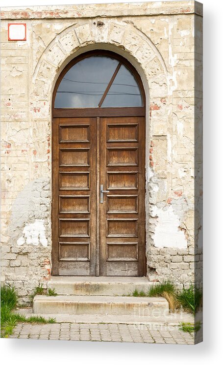 Old Acrylic Print featuring the photograph Old church door by Les Palenik