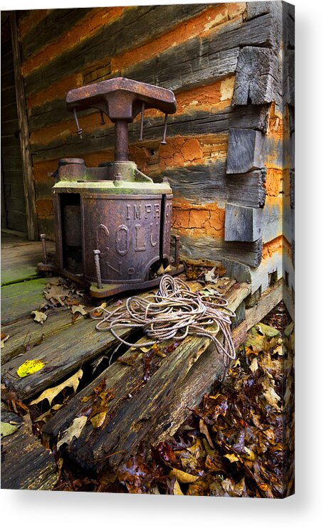 Appalachia Acrylic Print featuring the photograph Old Sorghum Press by Debra and Dave Vanderlaan
