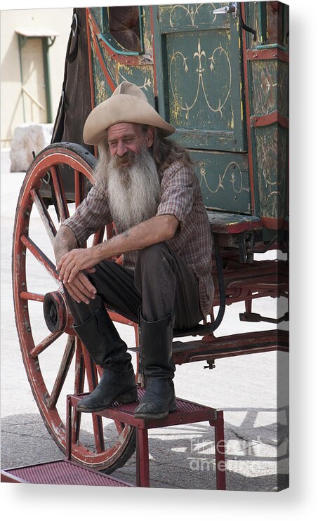 Tombstone Acrylic Print featuring the photograph Old Timer watching the Dying of the West by Brenda Kean