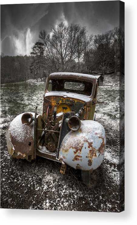 In Acrylic Print featuring the photograph Old Truck in the Smokies by Debra and Dave Vanderlaan