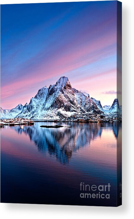 2012 Acrylic Print featuring the photograph Olstind Lofoten Islands Norway by Richard Burdon