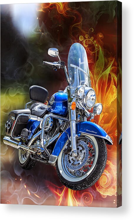 Chopper Acrylic Print featuring the photograph One Hell Of A Ride by Bill and Linda Tiepelman