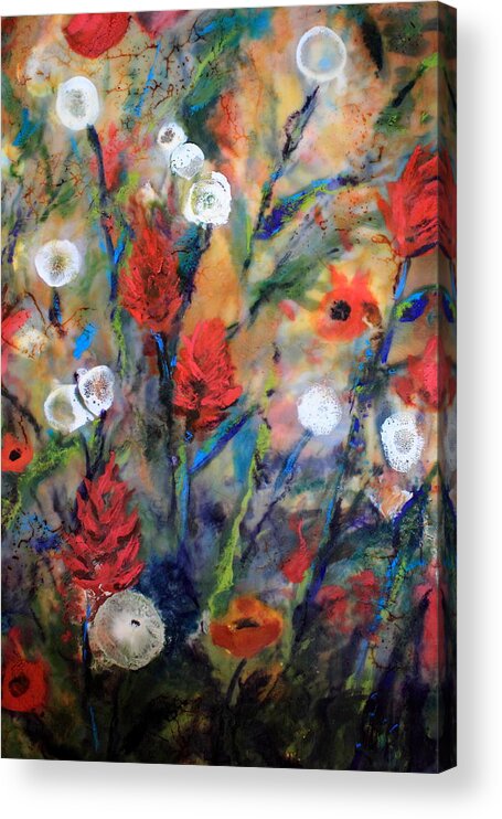 Indian Paintbrushes Acrylic Print featuring the painting Our Wish is Simple by Mary C Farrenkopf