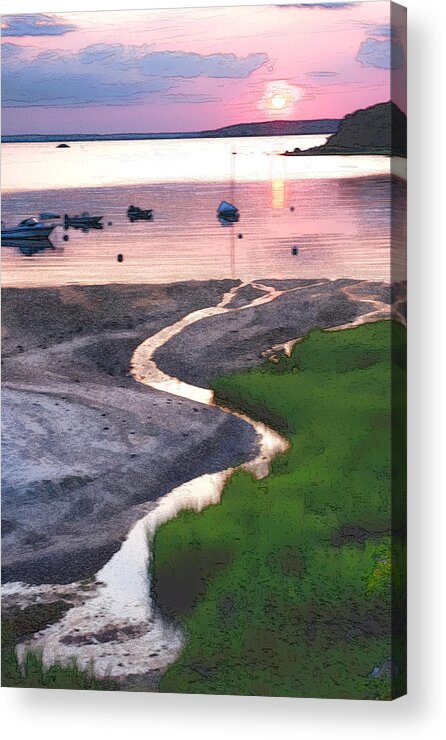 Cape Cod Acrylic Print featuring the photograph Painted Sunset by Leigh Grundy