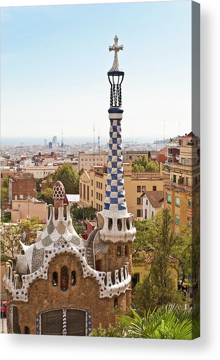 Antoni Gaudí Acrylic Print featuring the photograph Parc Guell By Antoni Gaudi, Barcelona by John Harper