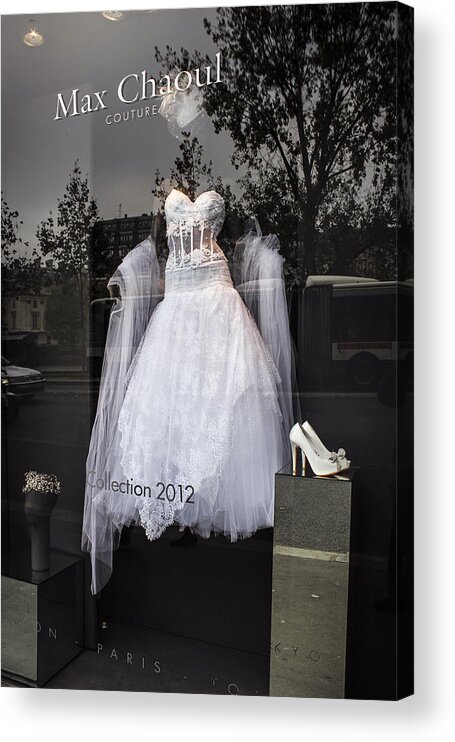Paris Acrylic Print featuring the photograph Parisian Wedding Dress by Glenn DiPaola