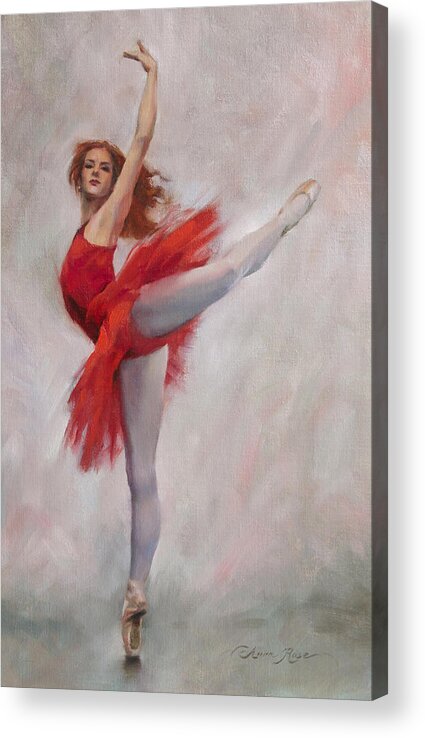 Passion Acrylic Print featuring the painting Passion in Red by Anna Rose Bain