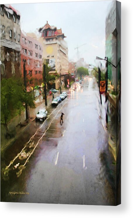 Street Acrylic Print featuring the photograph Pastel Drizzle by Aleksander Rotner