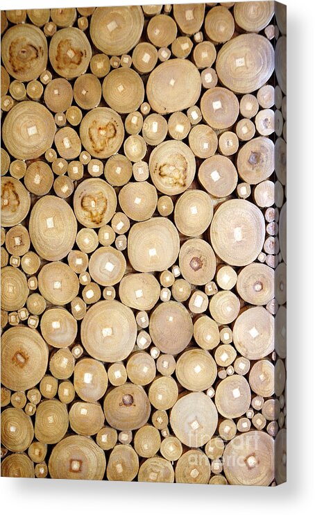 Pile Acrylic Print featuring the photograph Pattern Of The Wood Pieces by Antoni Halim