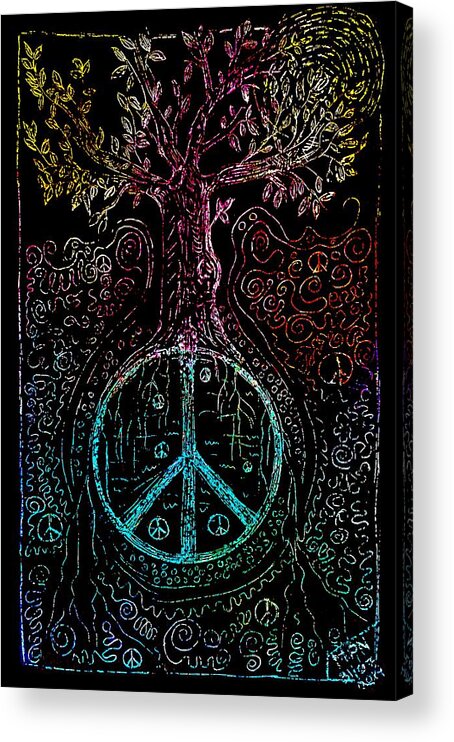 Peace Acrylic Print featuring the mixed media Peace by Mimulux Patricia No
