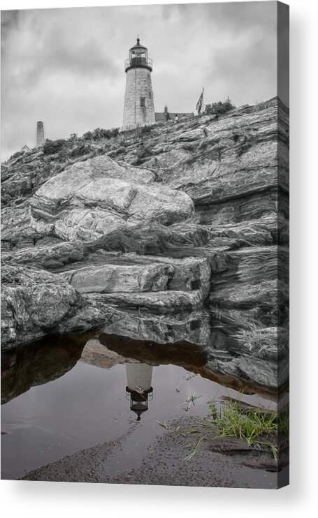 Lighthouses Of New England Acrylic Print featuring the photograph Pemaquid lighthouse in Bristol Maine by Jeff Folger