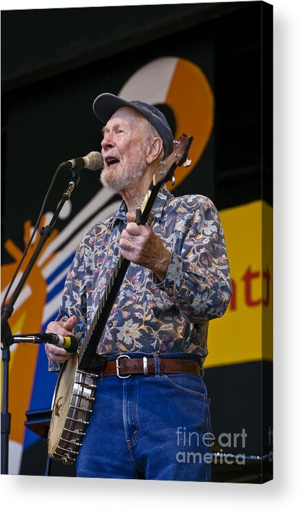 Craig Lovell Acrylic Print featuring the photograph Pete Seeger by Craig Lovell