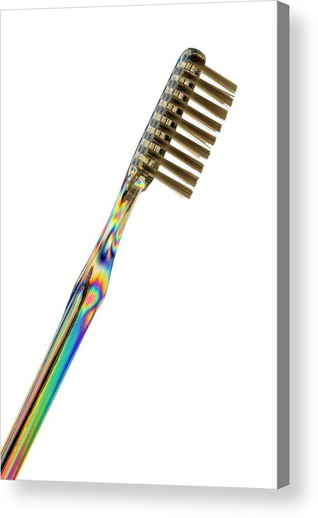 Indoors Acrylic Print featuring the photograph Photoelastic Stress Of Toothbrush by Alfred Pasieka/science Photo Library