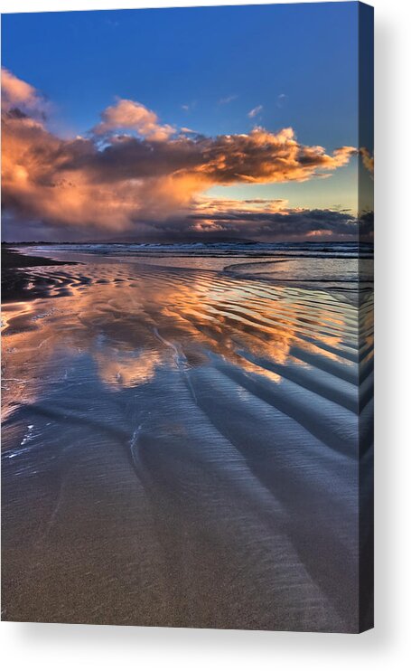 Sunset Acrylic Print featuring the photograph Pismo Storm Cloud Reflections by Beth Sargent