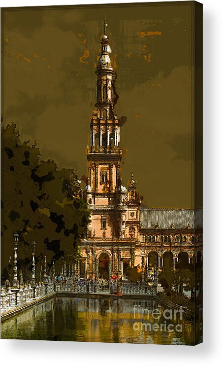 Plaza De Espana Acrylic Print featuring the photograph Plaza de Espana - Seville by Mary Machare