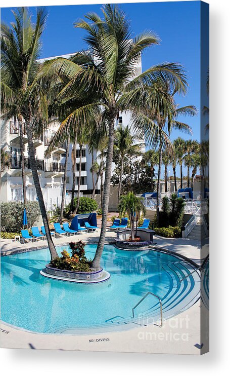 Pool Acrylic Print featuring the photograph Miami Beach Poolside Series 02 by Carlos Diaz