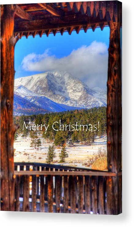 Merry Acrylic Print featuring the photograph Porch View Christmas 4166 by Jerry Sodorff