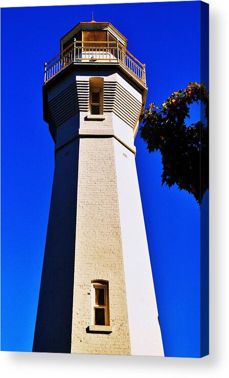 Lighthouse Acrylic Print featuring the photograph Port Sanilac Light Tower 10.12.13 by Daniel Thompson