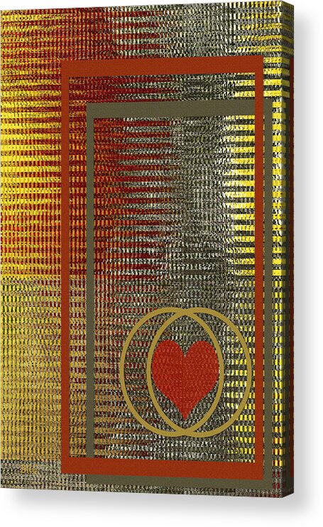 Geometric Abstract Acrylic Print featuring the digital art Portrait Of A Heart by Ben and Raisa Gertsberg