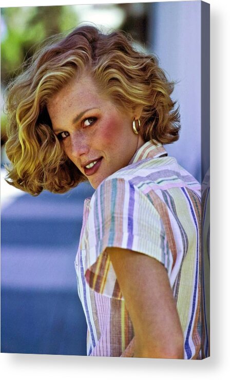 #condenastvoguephotograph Acrylic Print featuring the photograph Portrait Of Model Patti Hansen by Arthur Elgort