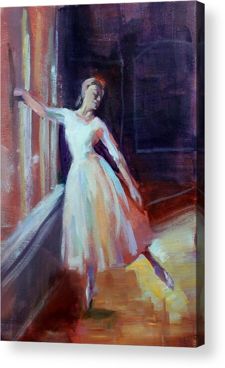 Ballerina Acrylic Print featuring the painting Pose II by Susan Bradbury