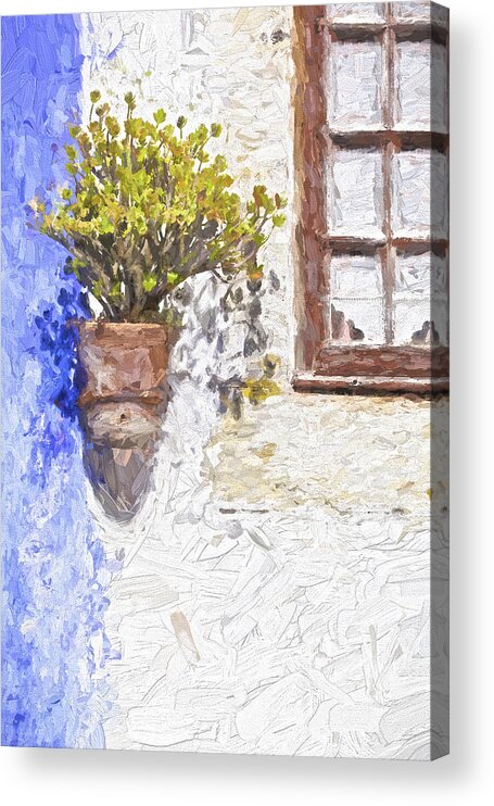 Abstract Acrylic Print featuring the painting Potted Plant by David Letts