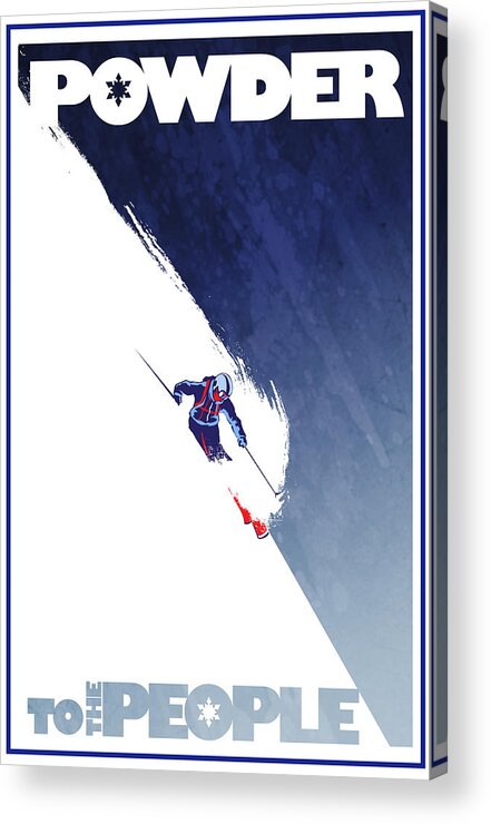 Ski Acrylic Print featuring the painting Powder to the People by Sassan Filsoof