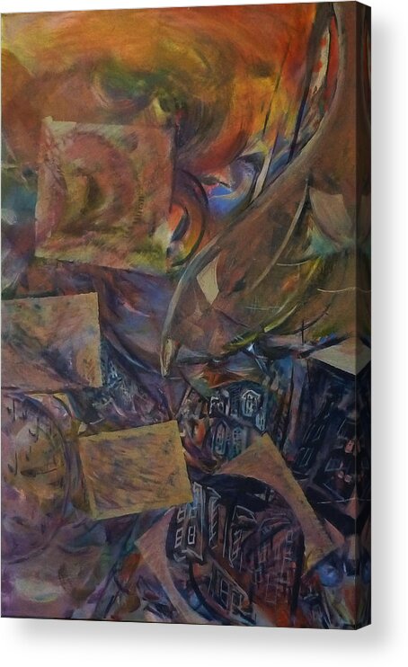 Abstract Acrylic Print featuring the painting Memories by Helen Campbell