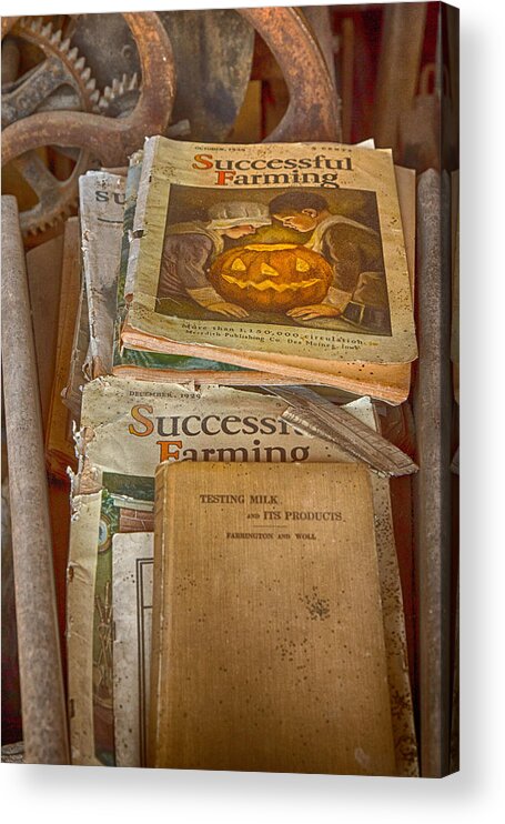 Farm Magazine Acrylic Print featuring the photograph Preferred reading material by Jeff Folger