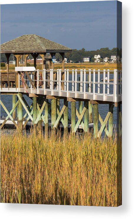 Beach Houses Acrylic Print featuring the photograph Private Dock Patterns by Ed Gleichman