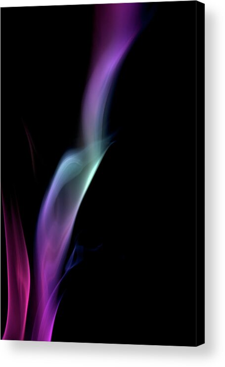 Purple Acrylic Print featuring the photograph Purple Smoke On A Black Background by Gm Stock Films