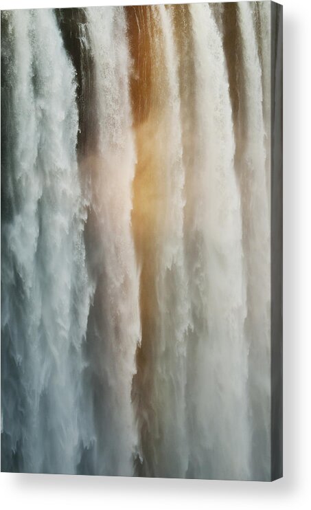 Feb0514 Acrylic Print featuring the photograph Rainbow At Victoria Falls Zimbabwe by Kevin Schafer