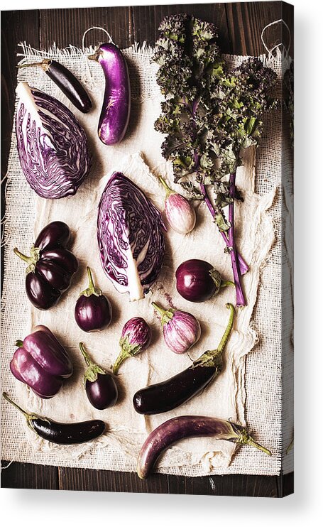 San Francisco Acrylic Print featuring the photograph Raw Purple Vegetables by One Girl In The Kitchen