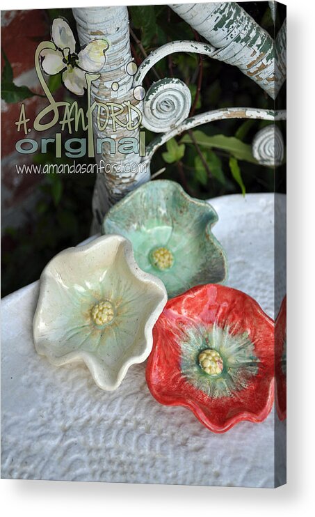 Poppy Acrylic Print featuring the sculpture Ready Get Set by Amanda Sanford