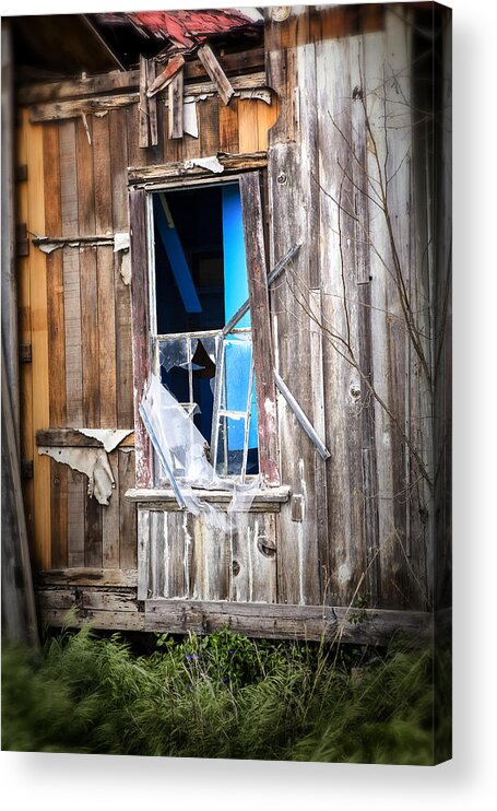 Abandoned Acrylic Print featuring the photograph Red and White and Blue by Caitlyn Grasso