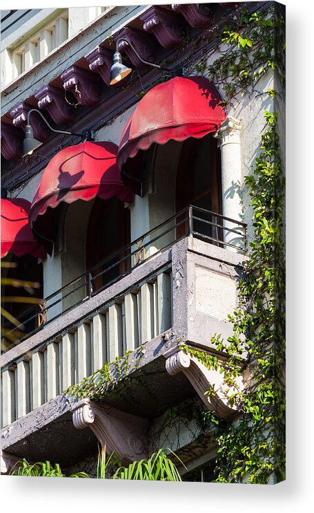 1924 Acrylic Print featuring the photograph Red Awnings at the Van Dyke by Ed Gleichman