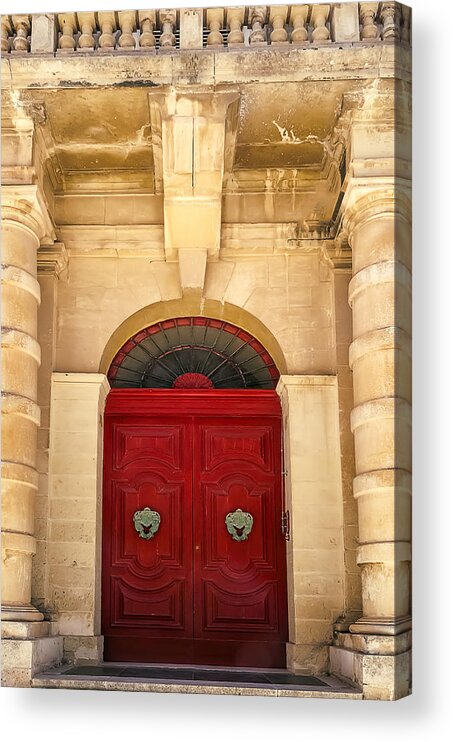 Architecture Acrylic Print featuring the photograph Red Door by Maria Coulson