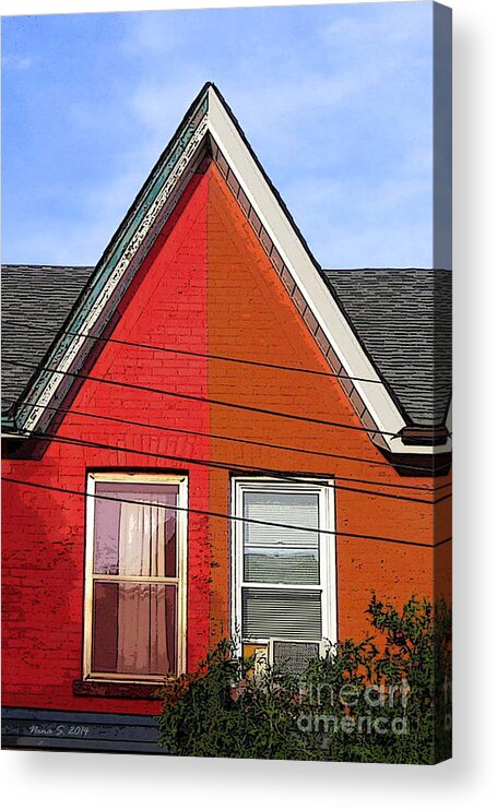 Red Acrylic Print featuring the photograph Red-Orange House by Nina Silver