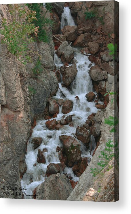 Waterfall Acrylic Print featuring the photograph Red Rock Falls by Hany J