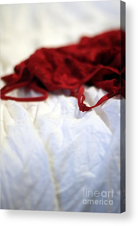 Lingerie Acrylic Print featuring the photograph Red by Trish Mistric