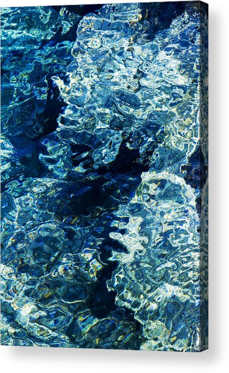 Reflection Acrylic Print featuring the photograph Reflection In Blue Water by Raimond Klavins