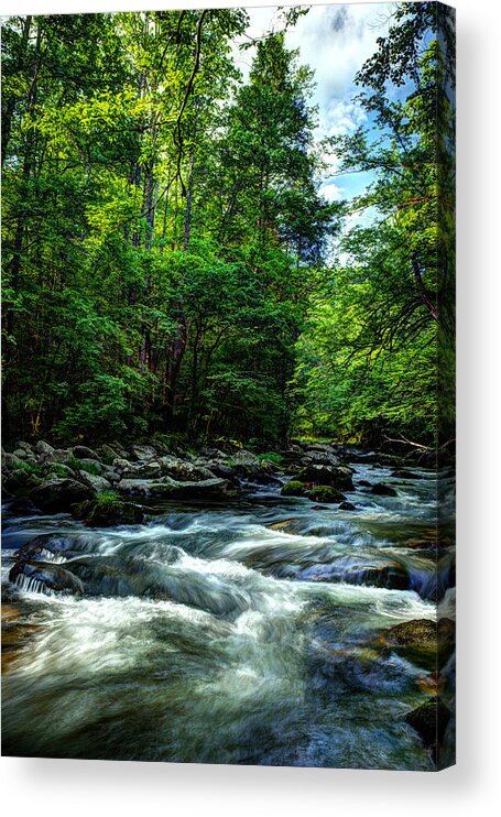 Smoky Mountains Acrylic Print featuring the photograph Refreshing Morning Along The River by Michael Eingle