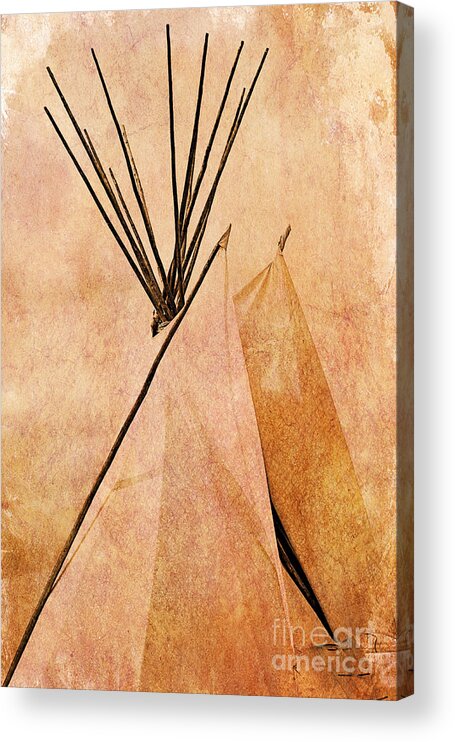 Teepee Acrylic Print featuring the photograph Remembering The Past by Roselynne Broussard