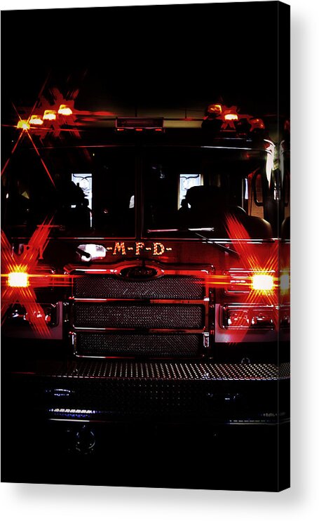 Fire Service Acrylic Print featuring the photograph Rescue 1 by Susan McMenamin