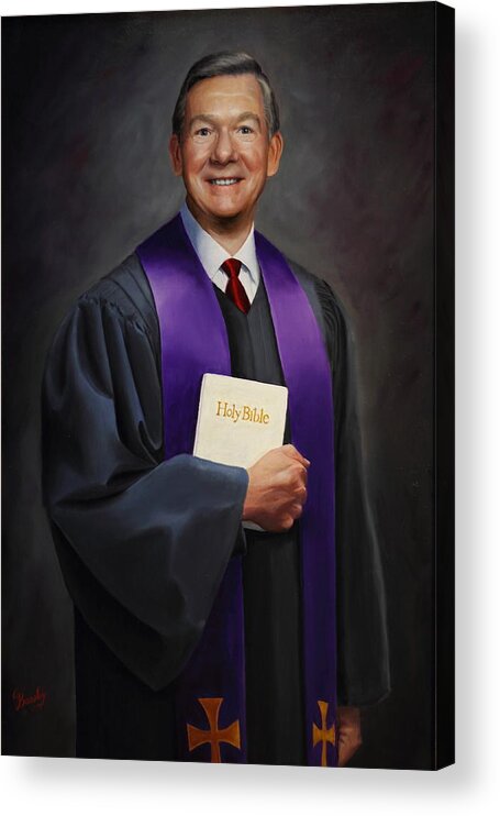 Pastor Acrylic Print featuring the painting Rev Jack Wilson by Glenn Beasley