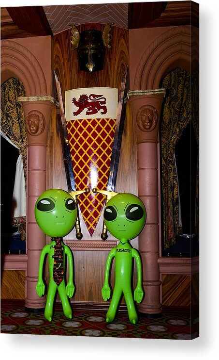 Lion Acrylic Print featuring the photograph Richard the First's Alien Friendss by Richard Henne