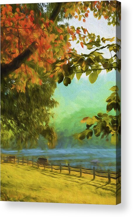 Winchester Stables Newfane Vermont Acrylic Print featuring the photograph River Road Autumn by Tom Singleton