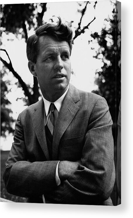 Political Acrylic Print featuring the photograph Robert F. Kennedy Wearing A Suit by Pat Mccallum