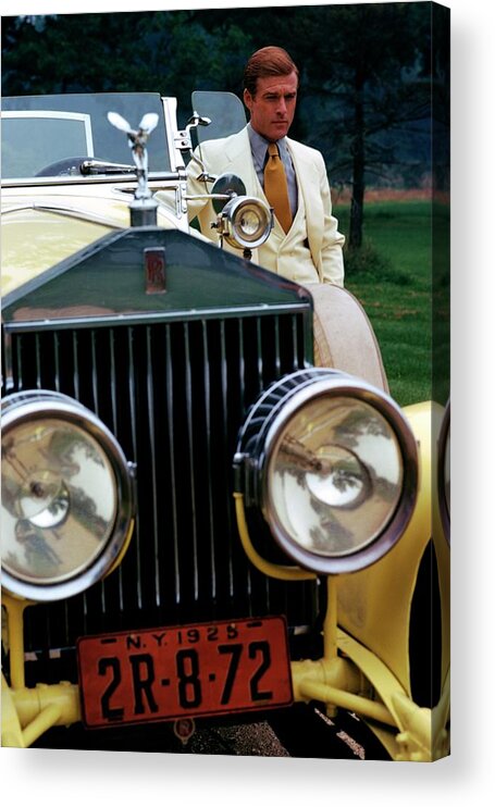 Actor Acrylic Print featuring the photograph Robert Redford By A Rolls-royce by Duane Michals